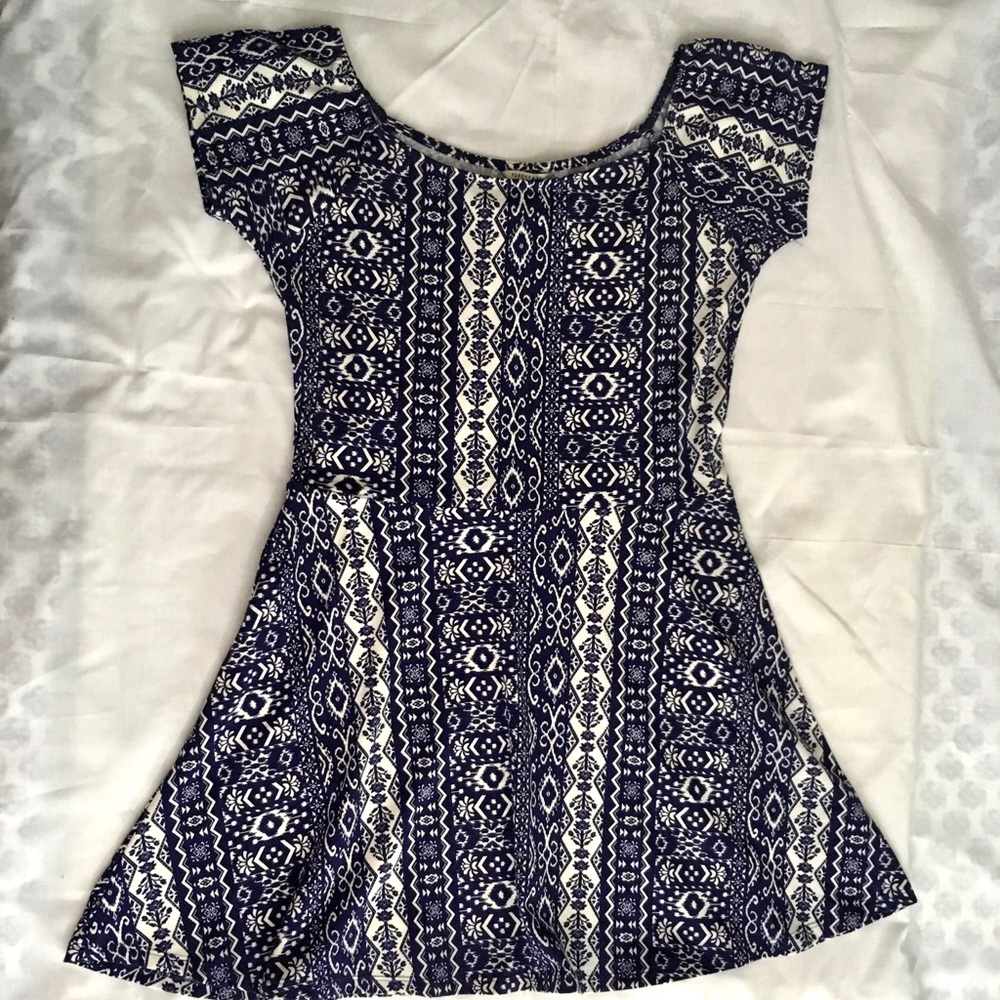 Stretchy Patterned Skater Dress